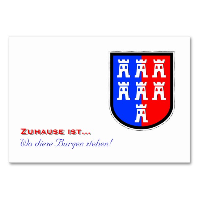 Tarjeta De Mesa Rojo y azul, tiene que ser (Anverso)