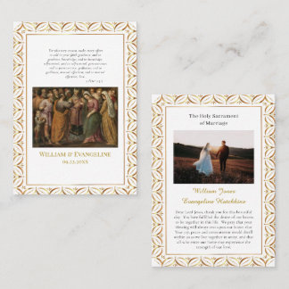 Tarjeta De Mesa Roman Catholic Wedding Photo Prayer Card