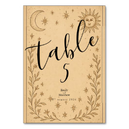 Tarjeta De Mesa Romance Celestial Mistical Sun and Moon Design