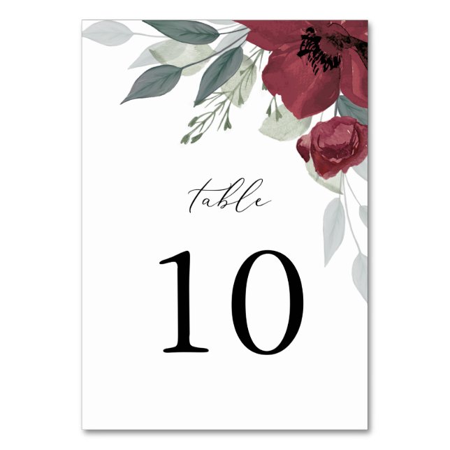 Tarjeta De Mesa Romance floral (Anverso)