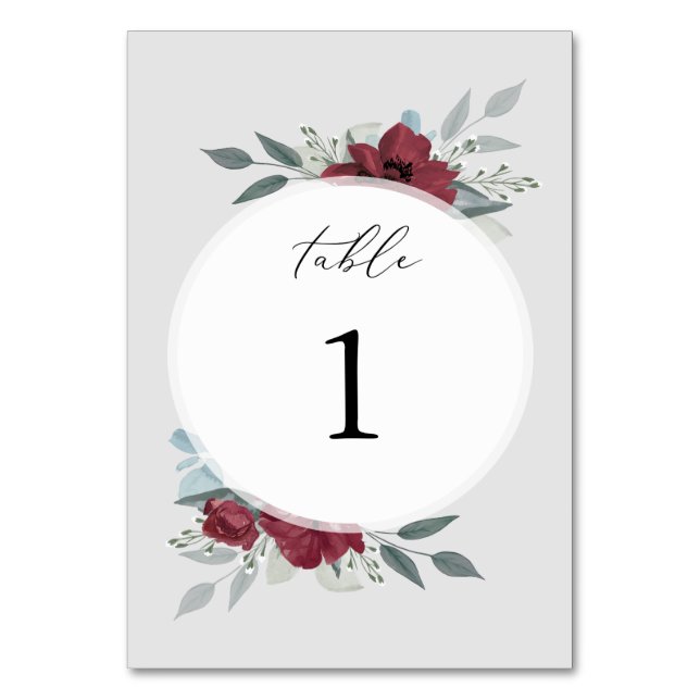 Tarjeta De Mesa Romance floral (Anverso)