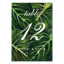 Tarjeta De Mesa Romance tropical/No de tabla