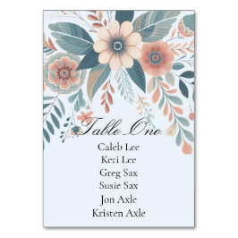 Tarjeta De Mesa Romantic Bohemian Floral Wedding
