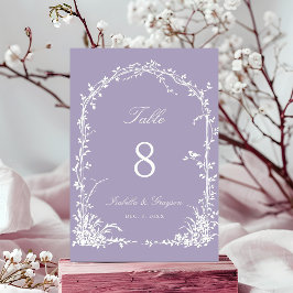 Tarjeta De Mesa Romantic Botanical Arch Garden Lavender Wedding