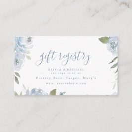 Tarjeta De Mesa Romantic dusty blue floral bridal shower registry