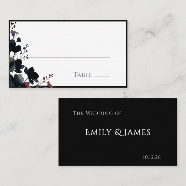 Tarjeta De Mesa Romantic Floral Wedding Soft Elegant (Anverso / Reverso)