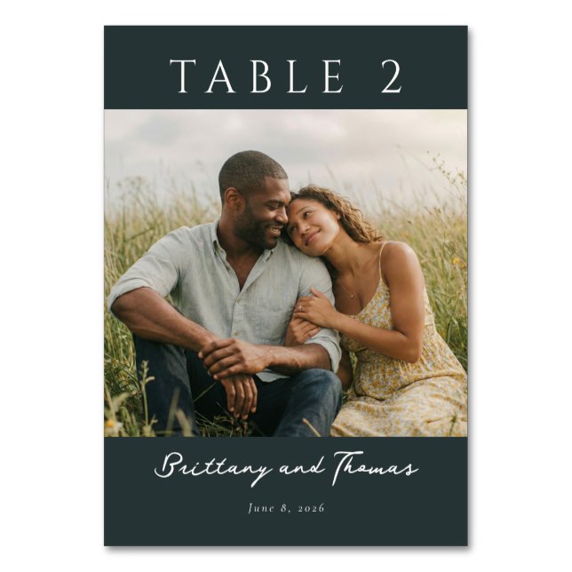 Tarjeta De Mesa Romantic Green Nature Photo (Anverso)