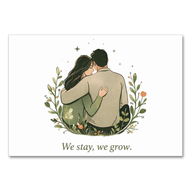 Tarjeta De Mesa Romantic Nature Love Illustration (Anverso)