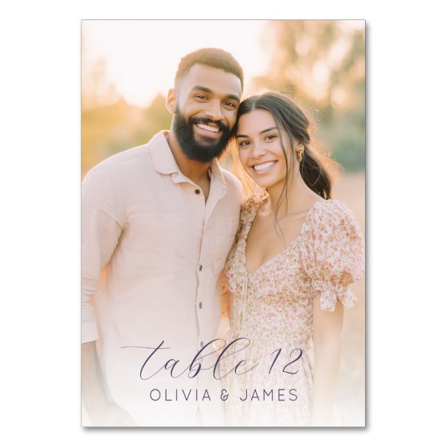 Tarjeta De Mesa Romantic Pastel Contemporary Photo (Reverso)