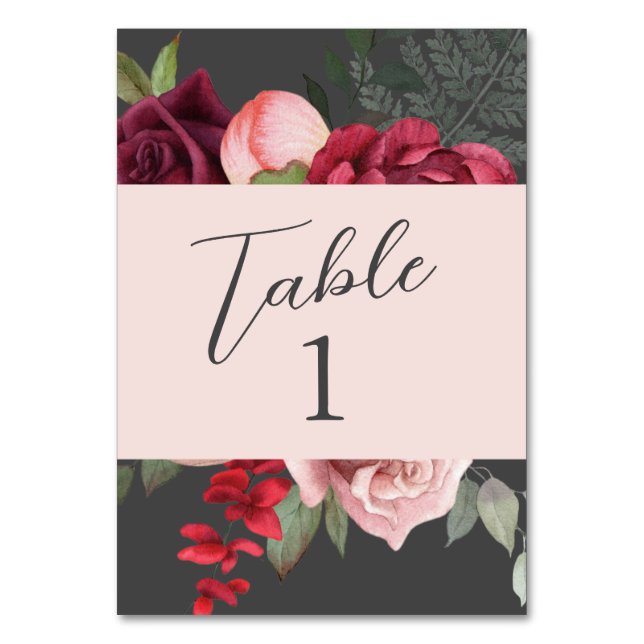 Tarjeta De Mesa Romantic Pink Floral Bridal Bouquet (Anverso)