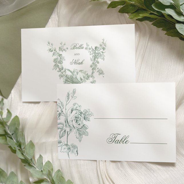Tarjeta De Mesa Romantic Sage Floral Wedding (Subido por el creador)