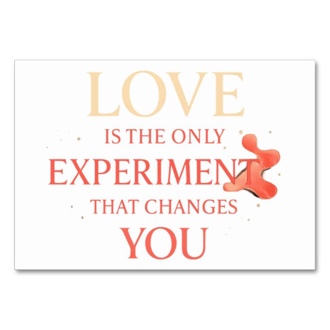 Tarjeta De Mesa Romantic Typography Art (Anverso)