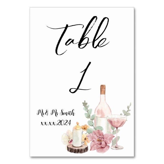 Tarjeta De Mesa Romantic wedding flowers blooming garden (Anverso)