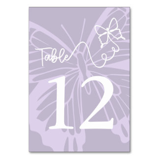 Tarjeta De Mesa Romántica Boda Jardín de Mariposa de Lavanda Muert
