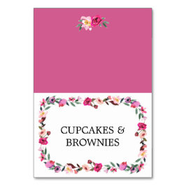 Tarjeta De Mesa Romántico Blossom Wreath Food Tent Cards