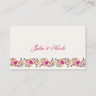 Tarjeta De Mesa Romántico Boda de marco floral de Pearl Swan
