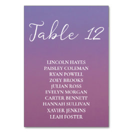 Tarjeta De Mesa Romántico boda de montañas nevadas púrpura