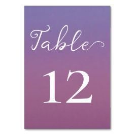 Tarjeta De Mesa Romántico boda de montañas nevadas púrpura