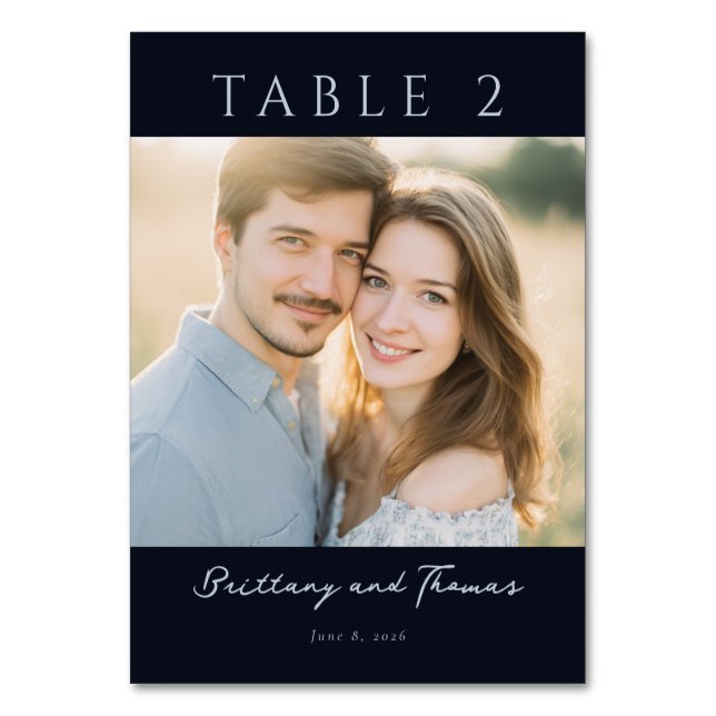 Tarjeta De Mesa Romántico clásico naval foto (Anverso)