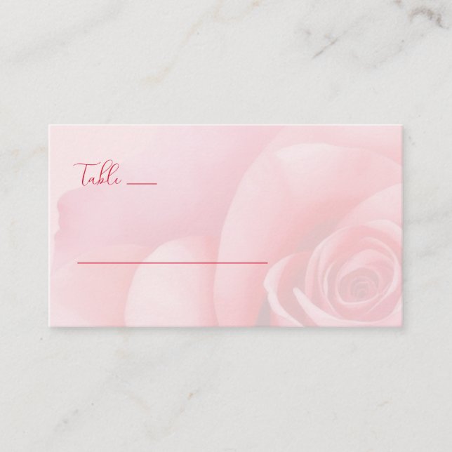 Tarjeta De Mesa Romántico Floral Rosa Rosada (Anverso)