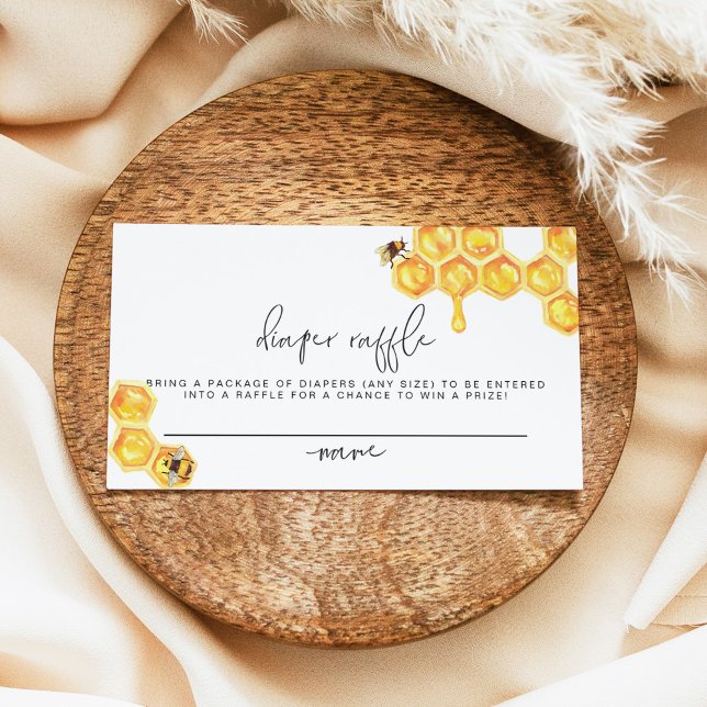 Tarjeta De Mesa ROMY Rustic Bumble Bee Baby Diaper Raffle Ticket (Subido por el creador)