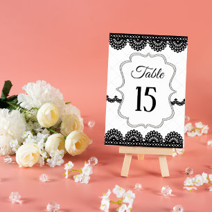 Tarjeta De Mesa Ropa negra en la boda blanca personalizada