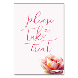 Tarjeta De Mesa Rosa acuarela coral alegre