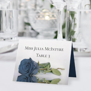 Tarjeta De Mesa Rosa azul de acero turbio Boda DIY Fold Place Card
