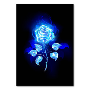 Tarjeta De Mesa Rosa azul en llamas