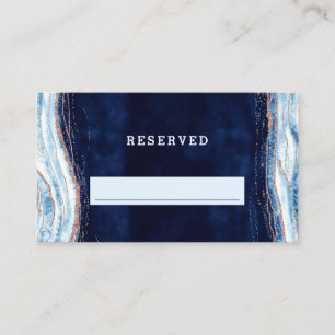 Tarjeta De Mesa Rosa azul zafiro Oro Boda de asiento reservado