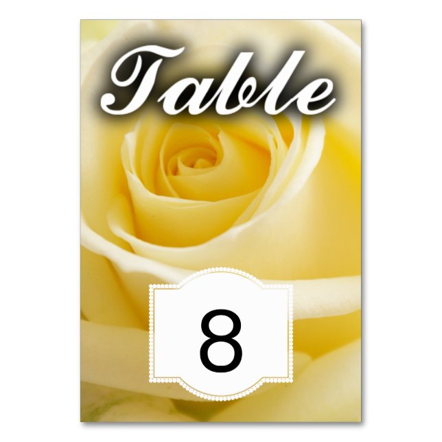 Tarjeta De Mesa Rosa blanca (Anverso)