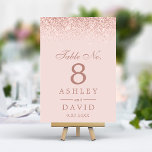 Tarjeta De Mesa Rosa Confetti de oro Rubor Boda moderno rosa<br><div class="desc">Rosa Confetti de oro Rubor Color Rosa Moderno Número de Tabla de Bodas. Bonito rosa de oro de vidrio vintage simple con un fondo rosa de color rosa. Este diseño moderno y personalizado se puede personalizar fácilmente con sus propios detalles.</div>