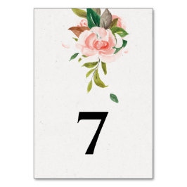 Tarjeta De Mesa Rosa de acuarela y Boda follárico