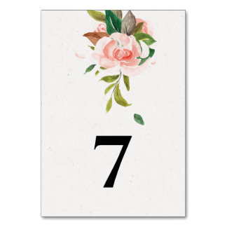 Tarjeta De Mesa Rosa de acuarela y Boda follárico