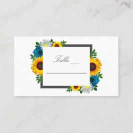 Tarjeta De Mesa Rosa de girasol Daisy Floral Boda