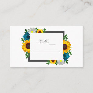 Tarjeta De Mesa Rosa de girasol Daisy Floral Boda