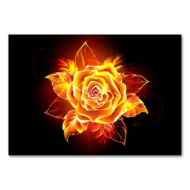 Tarjeta De Mesa Rosa de incendios en auge (Anverso)