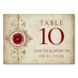 Tarjeta De Mesa Rosa de joyas | Grunge de Gema Rojo de Crimson Vin