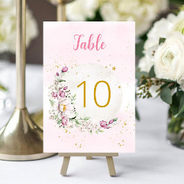 Tarjeta De Mesa Rosa de la luna floral
