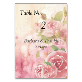 Tarjeta De Mesa Rosa de Rubor Boda botánico