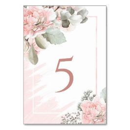 Tarjeta De Mesa rosa de Rubor polvo floral rosa boda boho moda
