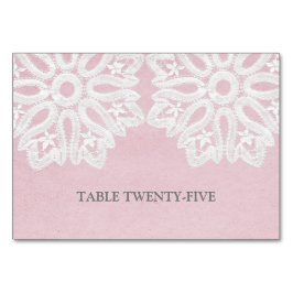 Tarjeta de mesa rosa elegante para encaje