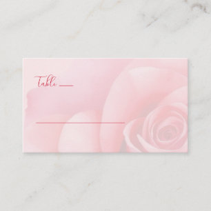 Tarjeta De Mesa Rosa Floral Romántica Rosa