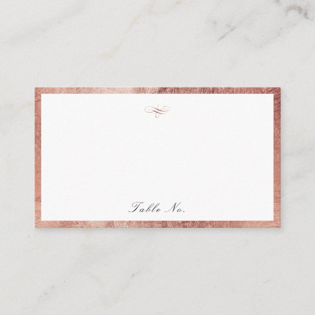 Tarjeta De Mesa Rosa Gold Classic Elegance Script Boda sencillo (Anverso)