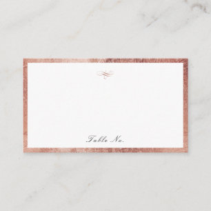 Tarjeta De Mesa Rosa Gold Classic Elegance Script Boda sencillo