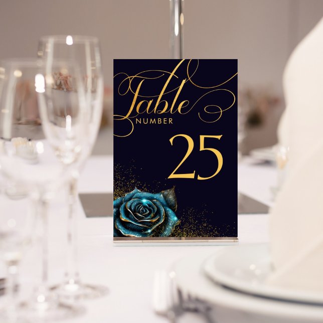 Tarjeta De Mesa Rosa gótico oscuro Boda Purpurina (Subido por el creador)