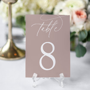 Tarjeta De Mesa Rosa Gris Taupe Simple Elegante Escritura