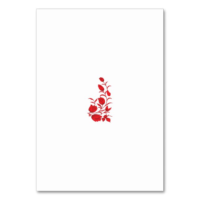 Tarjeta De Mesa Rosa Madder, diseño floral de Thunderbird (Anverso)