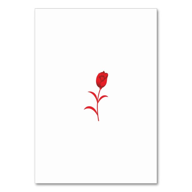 Tarjeta De Mesa Rosa Madder, Lava Red, diseño floral (Anverso)