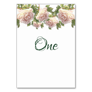 Tarjeta De Mesa Rosa melocotón marfil sonrojado escritura caligráf